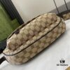 Small GG Crossbody Bag in Beige and Ebony GG Canvas with Brown Trims