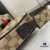 Small GG Crossbody Bag in Beige and Ebony GG Canvas with Brown Trims