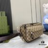 Small GG Crossbody Bag in Beige and Ebony GG Canvas with Brown Trims