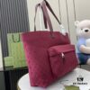 Large GG Tote Bag in Rosso Ancora Canvas with Original Green Gift Set