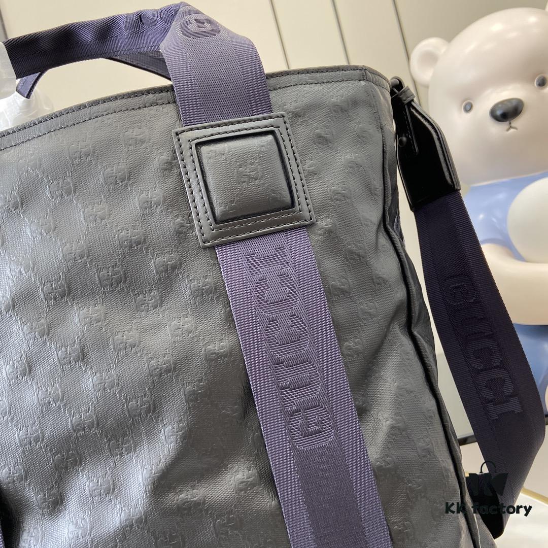 Gucci Crystal GG Tote Bag in Matte Black Canvas with Full Original Green Box Packaging