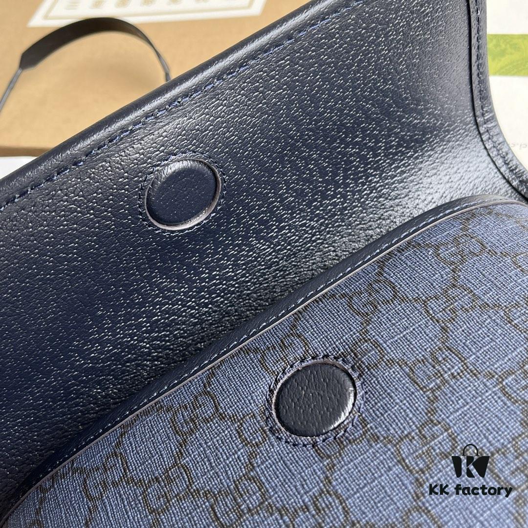 Gucci Ophidia GG Small Waist Bag in Gray and Black GG Supreme Canvas with Palladium Hardware