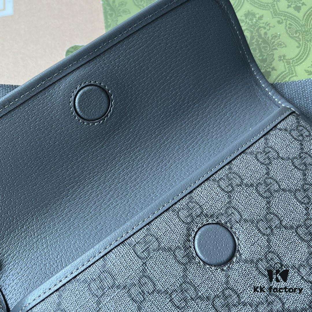 Gucci Ophidia GG Small Waist Bag in Gray and Black GG Supreme Canvas