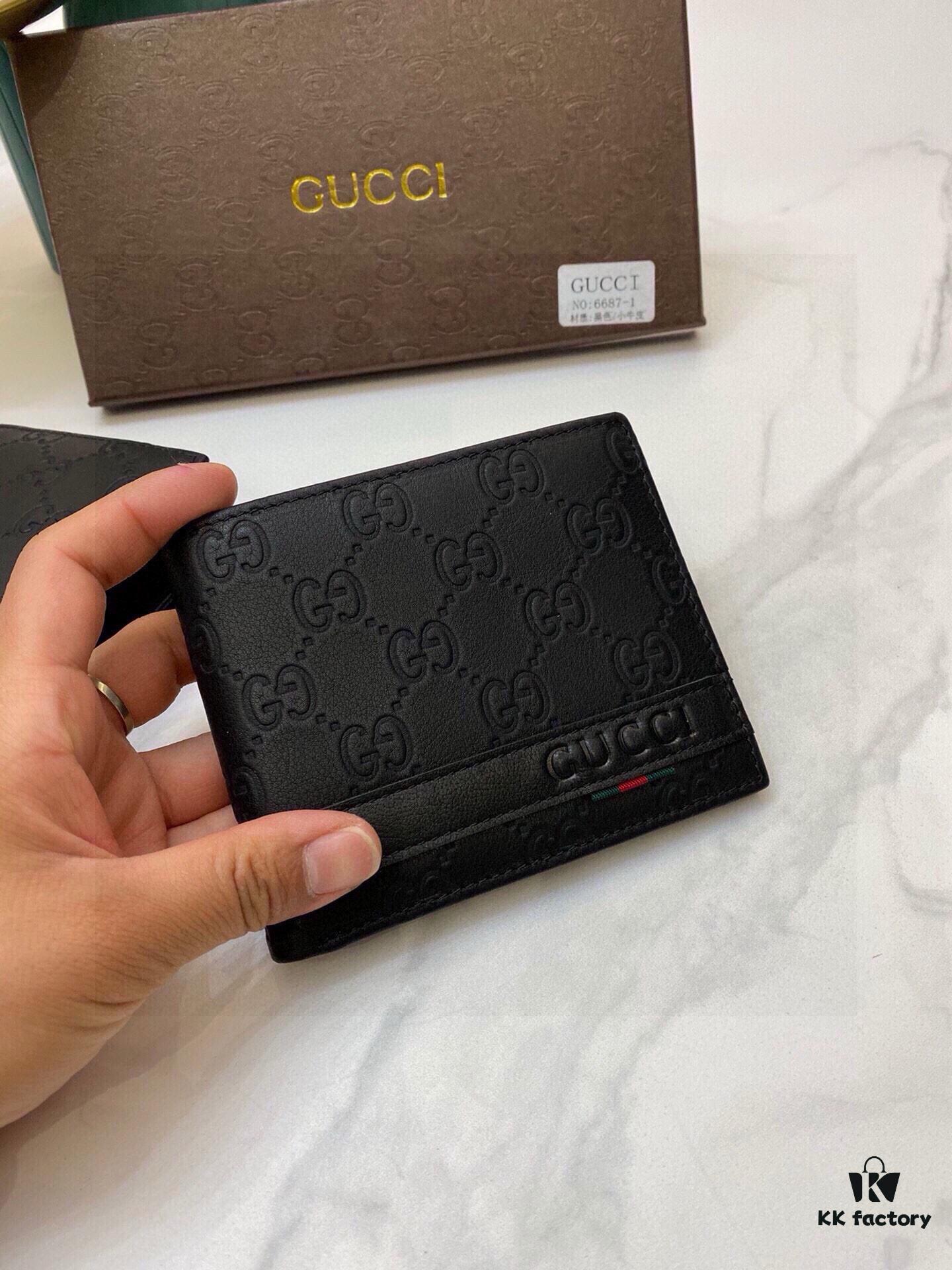 6687G Brand Counter Hot-Selling Men's Wallet, Suit Clip, Top-Grade Cowhide Inside and Out, Original Quality, Perfect Interior, Superb