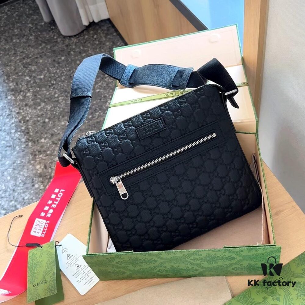 G Brand New Men's Embossed Cowhide Shoulder Bag