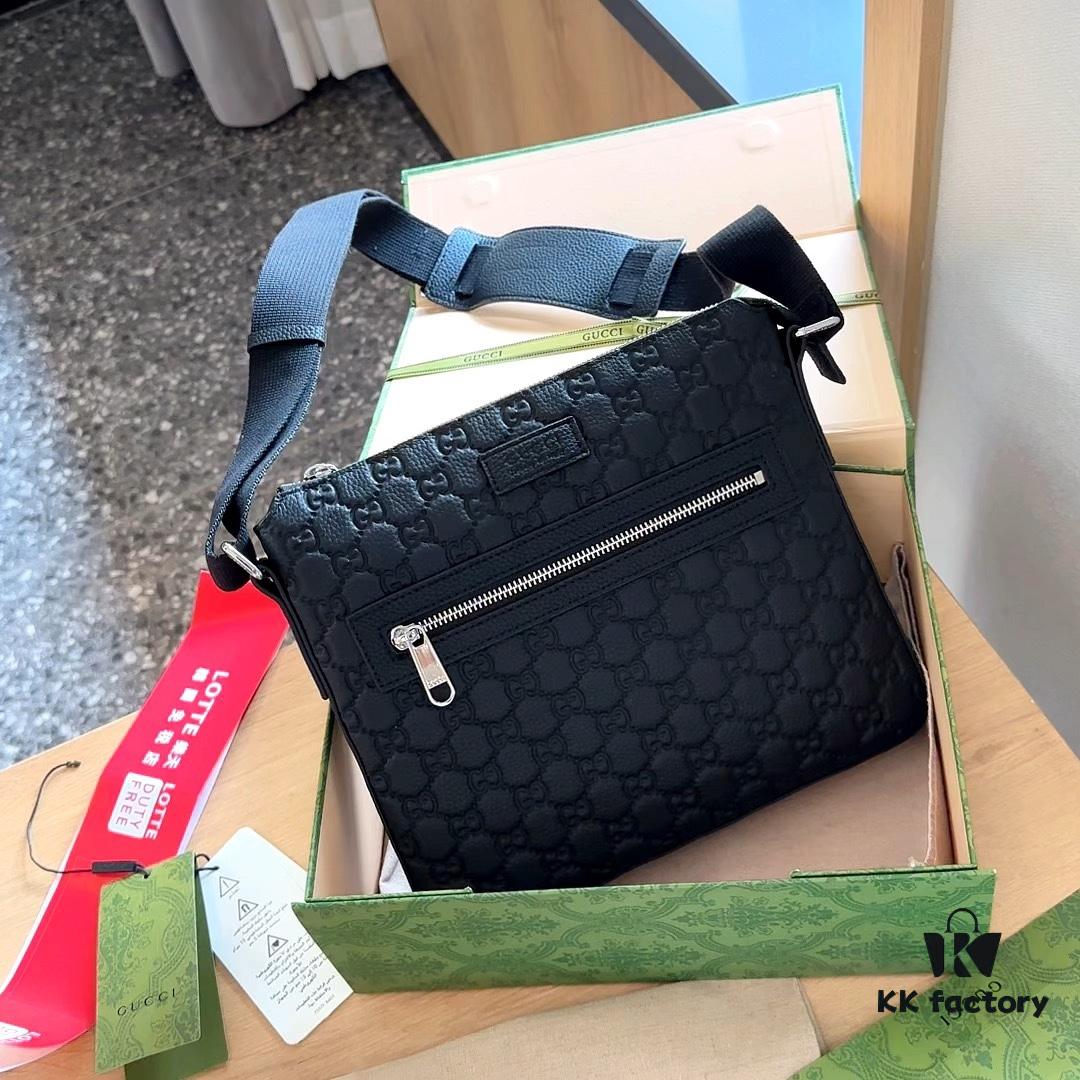 G Brand New Men's Embossed Cowhide Shoulder Bag