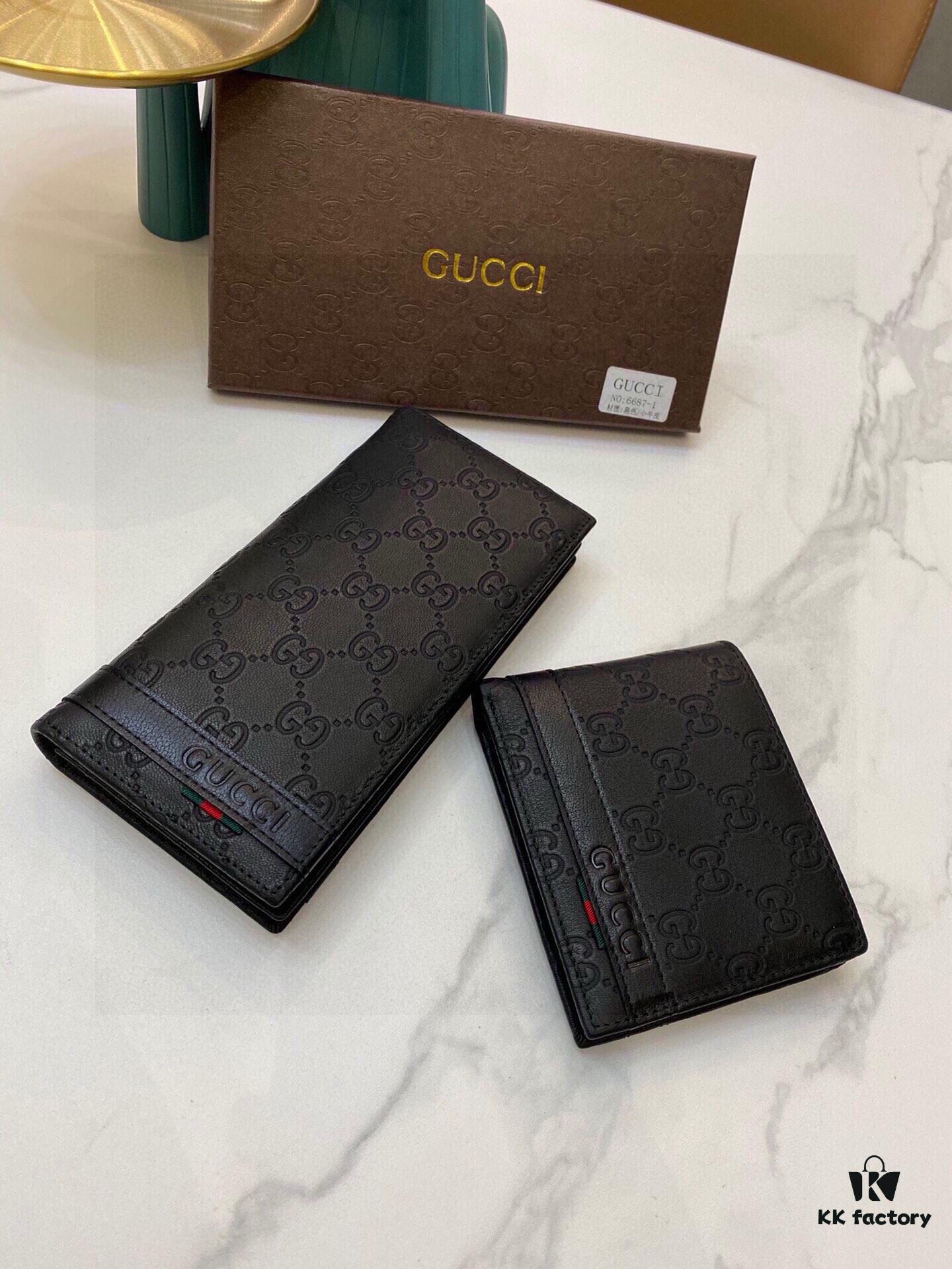 6687G Brand Counter Hot-Selling Men's Wallet, Suit Clip, Top-Grade Cowhide Inside and Out, Original Quality, Perfect Interior, Superb