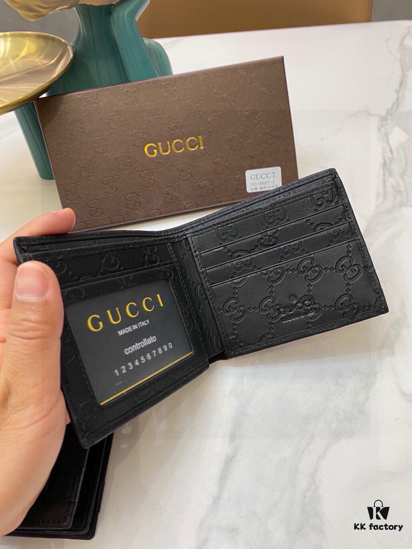 6687G Brand Counter Hot-Selling Men's Wallet, Suit Clip, Top-Grade Cowhide Inside and Out, Original Quality, Perfect Interior, Superb