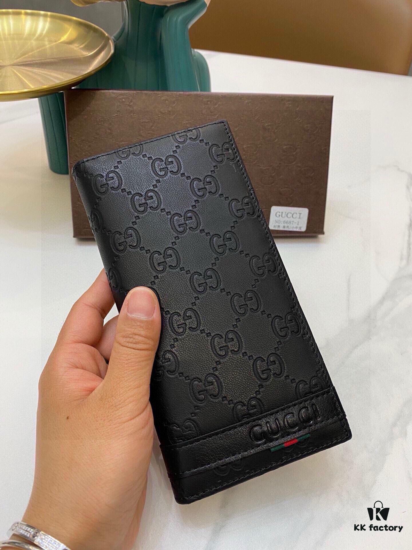 6687G Brand Counter Hot-Selling Men's Wallet, Suit Clip, Top-Grade Cowhide Inside and Out, Original Quality, Perfect Interior, Superb