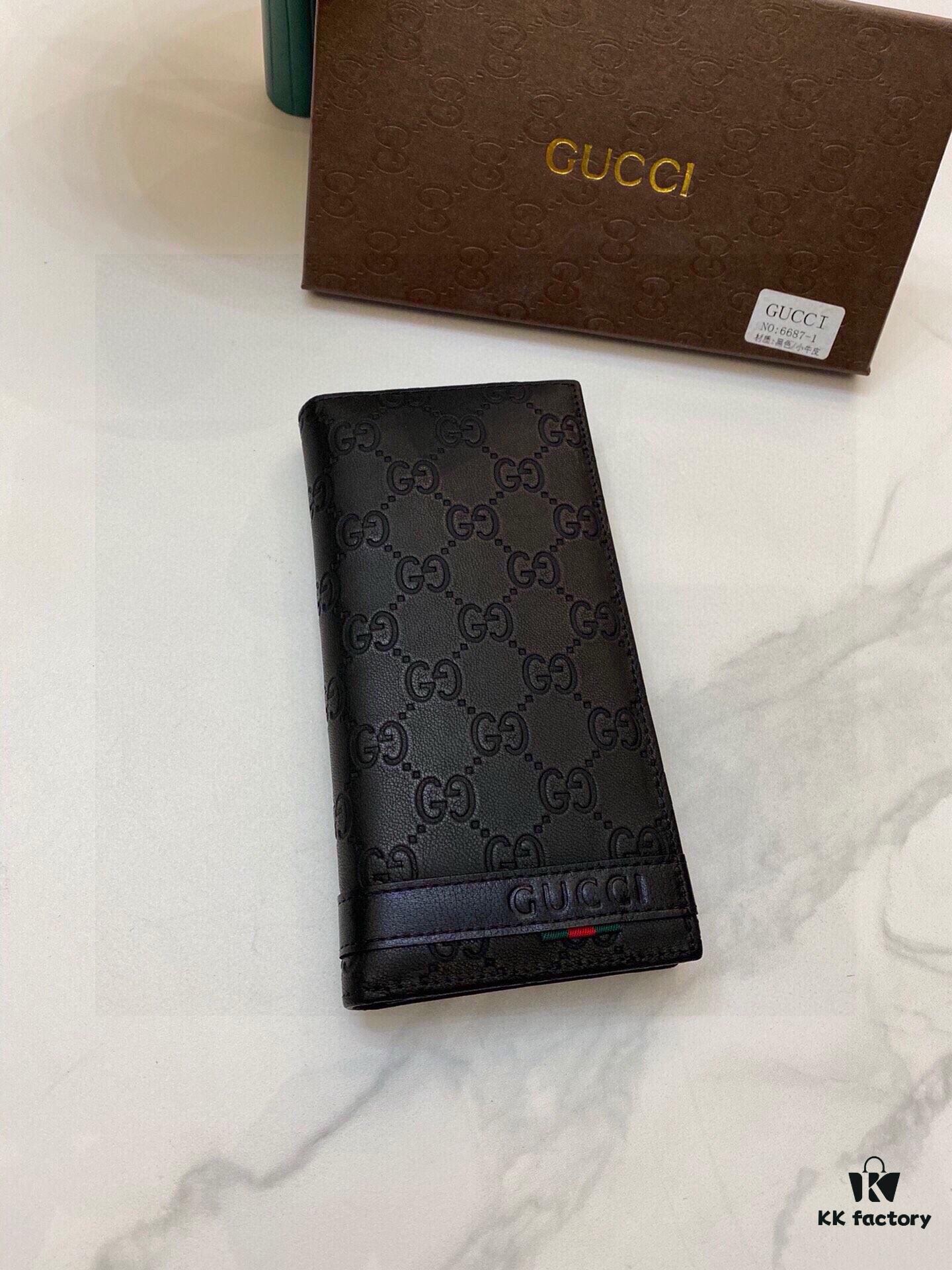 6687G Brand Counter Hot-Selling Men's Wallet, Suit Clip, Top-Grade Cowhide Inside and Out, Original Quality, Perfect Interior, Superb