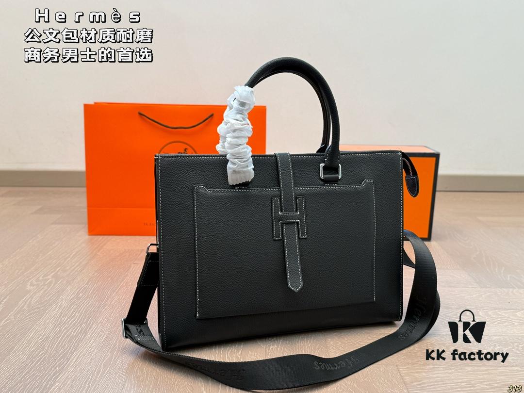 Hermès Hermès Briefcase, Crossbody or Handheld, Spacious for Documents and Laptop, Durable Material, Ideal Choice for Business Men, Size 38 x 28
