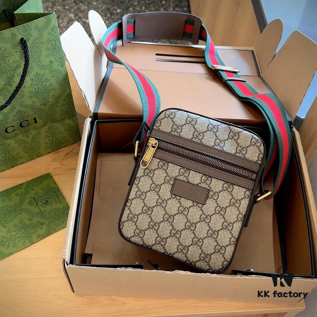 Gucci Men's Ophidia Series GG Canvas Leather Small Camera Bag