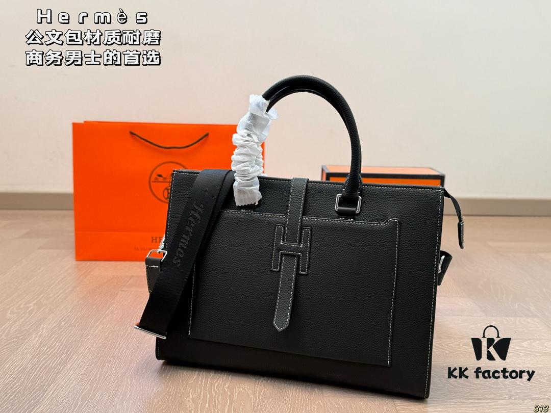 Hermès Hermès Briefcase, Crossbody or Handheld, Spacious for Documents and Laptop, Durable Material, Ideal Choice for Business Men, Size 38 x 28