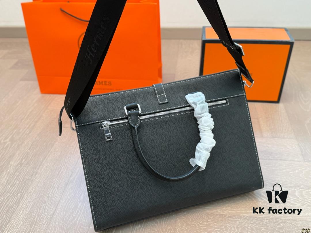 Hermès Hermès Briefcase, Crossbody or Handheld, Spacious for Documents and Laptop, Durable Material, Ideal Choice for Business Men, Size 38 x 28
