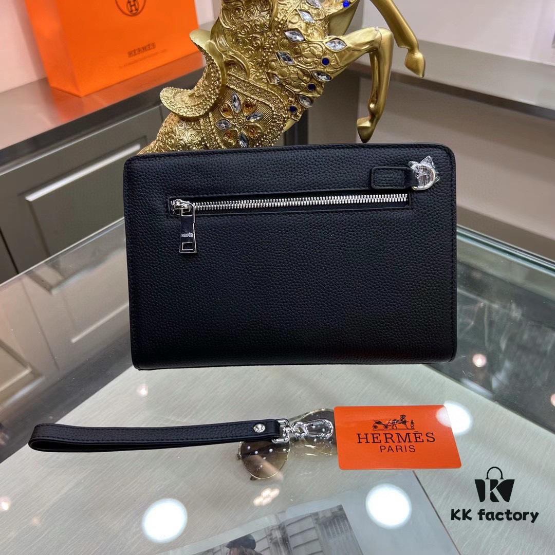 Hermès 9502 Men's Clutch in Black - Size 26x17