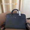 Hermes Men's Leather Briefcase, Can Be Worn Crossbody or Carried by Hand, Spacious for Documents and Laptops, Classic Black, Ideal for Business Men, Size 39 x 28