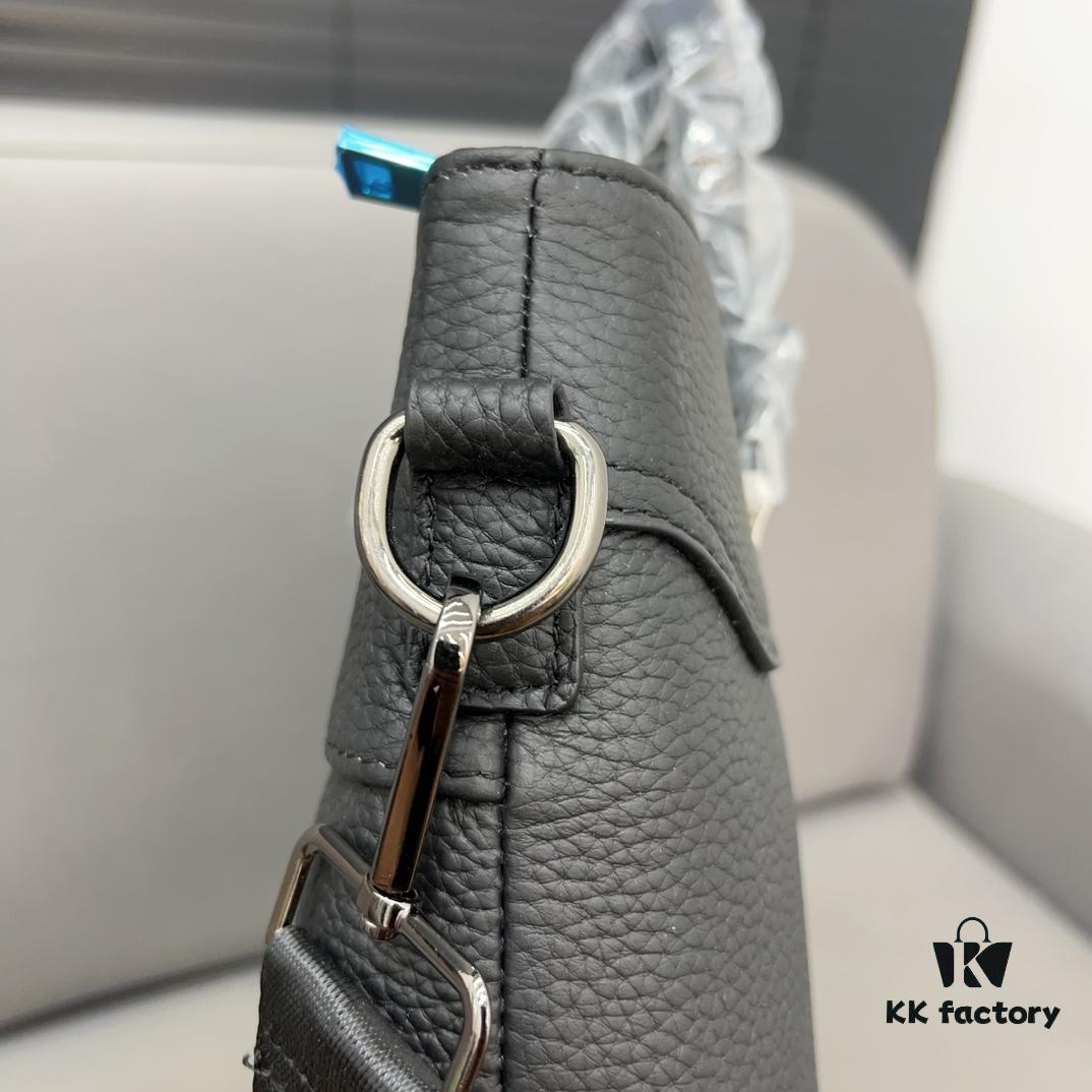 Hermès Men's Embossed Calfskin Briefcase - Casual Laptop Handbag with Exquisite Inlay Craftsmanship, Classic and Versatile Design