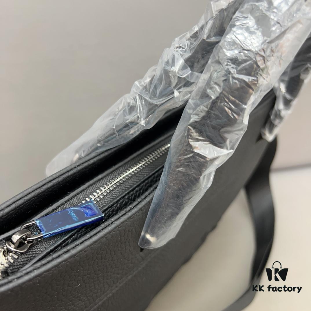 Hermès Men's Embossed Calfskin Briefcase, Casual Handheld Laptop Bag