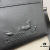 Hermès Men's Embossed Calfskin Briefcase, Casual Handheld Laptop Bag