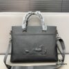 Hermès Men's Embossed Calfskin Briefcase, Casual Handheld Laptop Bag