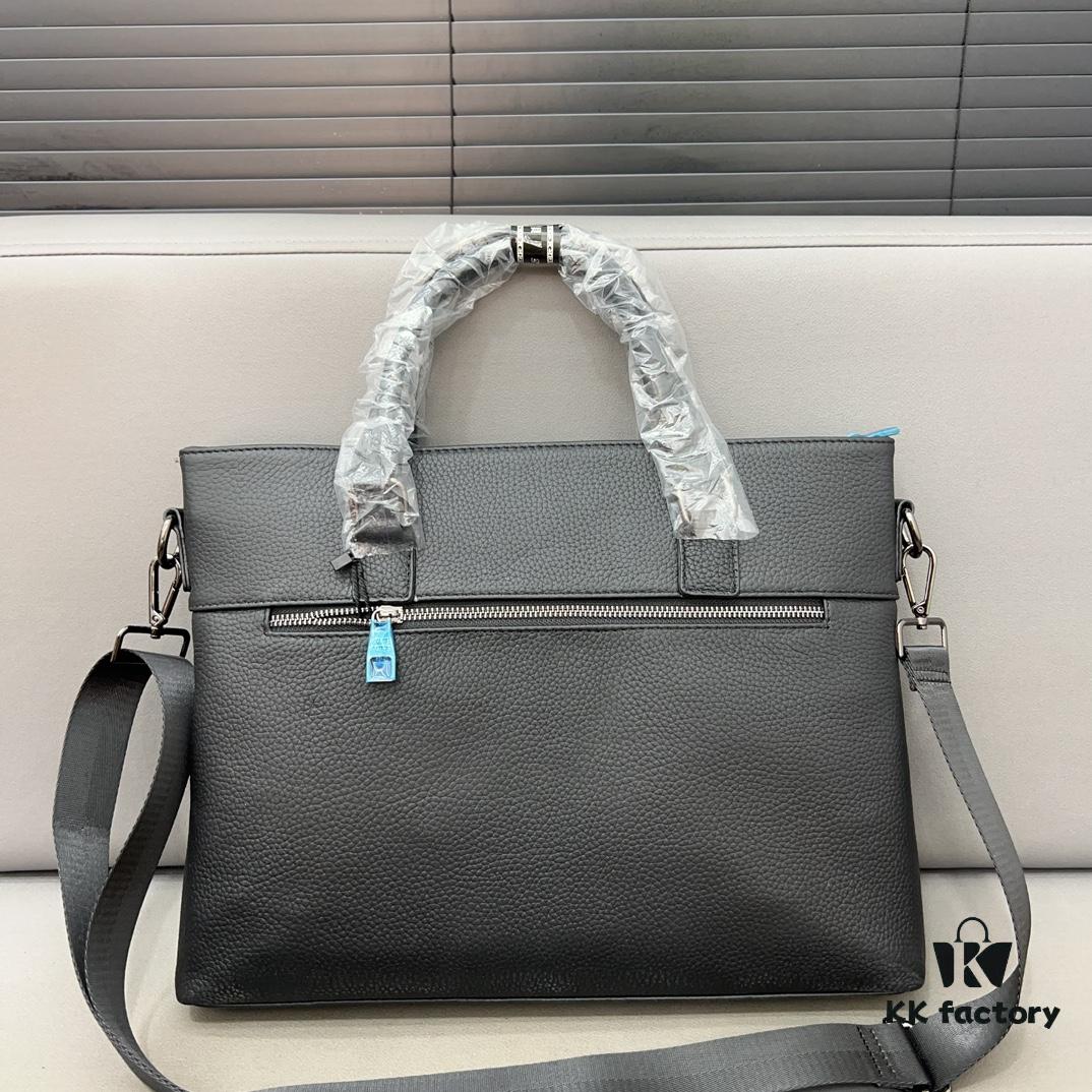 Hermès Men's Embossed Calfskin Briefcase, Casual Handheld Laptop Bag