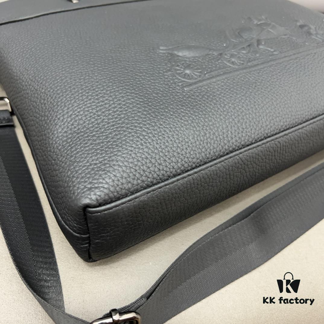 Hermès Men's Embossed Calfskin Briefcase, Casual Handheld Laptop Bag