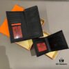 Hermès-style Men's Genuine Leather Bifold Wallet - Short and Long Version, Black Color, Premium Imported Cowhide