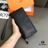 Hermès Black Leather Men's Clutch Bag 21x10 Model 90095 with Card Slots and Phone Pocket