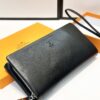 Hermès Black Leather Clutch - 21x10, Model 90095
