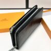 Hermès Black Leather Clutch - 21x10, Model 90095
