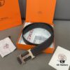Hermès Men's Classic Leather Belt in Cowhide - Two Colors Available with High-Quality Alloy Buckle