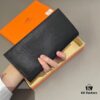 Hermès Style Men's Genuine Leather Bifold Wallet - Short and Long Version, Black Color, Premium Imported Cowhide