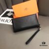 Hermès Black Leather Handheld Clutch Bag 21x10 Model 90095