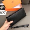 Hermès Black Leather Handheld Clutch Bag 21x10 Model 90095