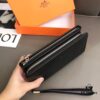 Hermès Black Leather Handheld Clutch Bag 21x10 Model 90095