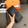 Hermès Black Leather Handheld Clutch Bag 21x10 Model 90095