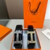Hermes Men's Leather Belt D-29 with Full Packaging and Tote Bag