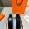 Hermes Men's Leather Belt D-29 with Full Packaging and Tote Bag