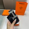 Hermes Men's Leather Belt D-29 with Full Packaging and Tote Bag