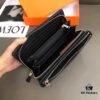 Hermès Black Leather Handheld Clutch Bag 21x10 Model 90095