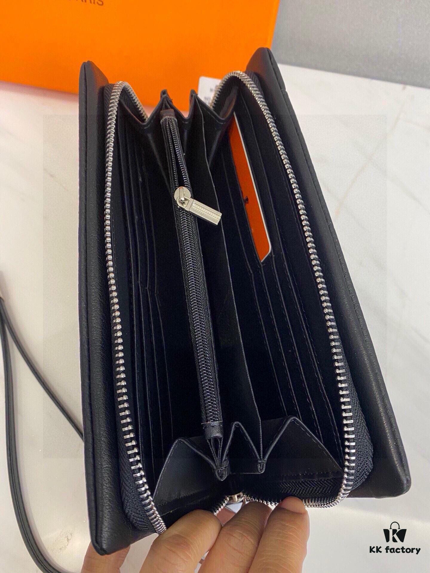 Hermes Counter Hot-Selling Men's Wallet Handbag - Top-Grade Cowhide Inside and Out, Original Quality, Perfect Cabinet, Superb