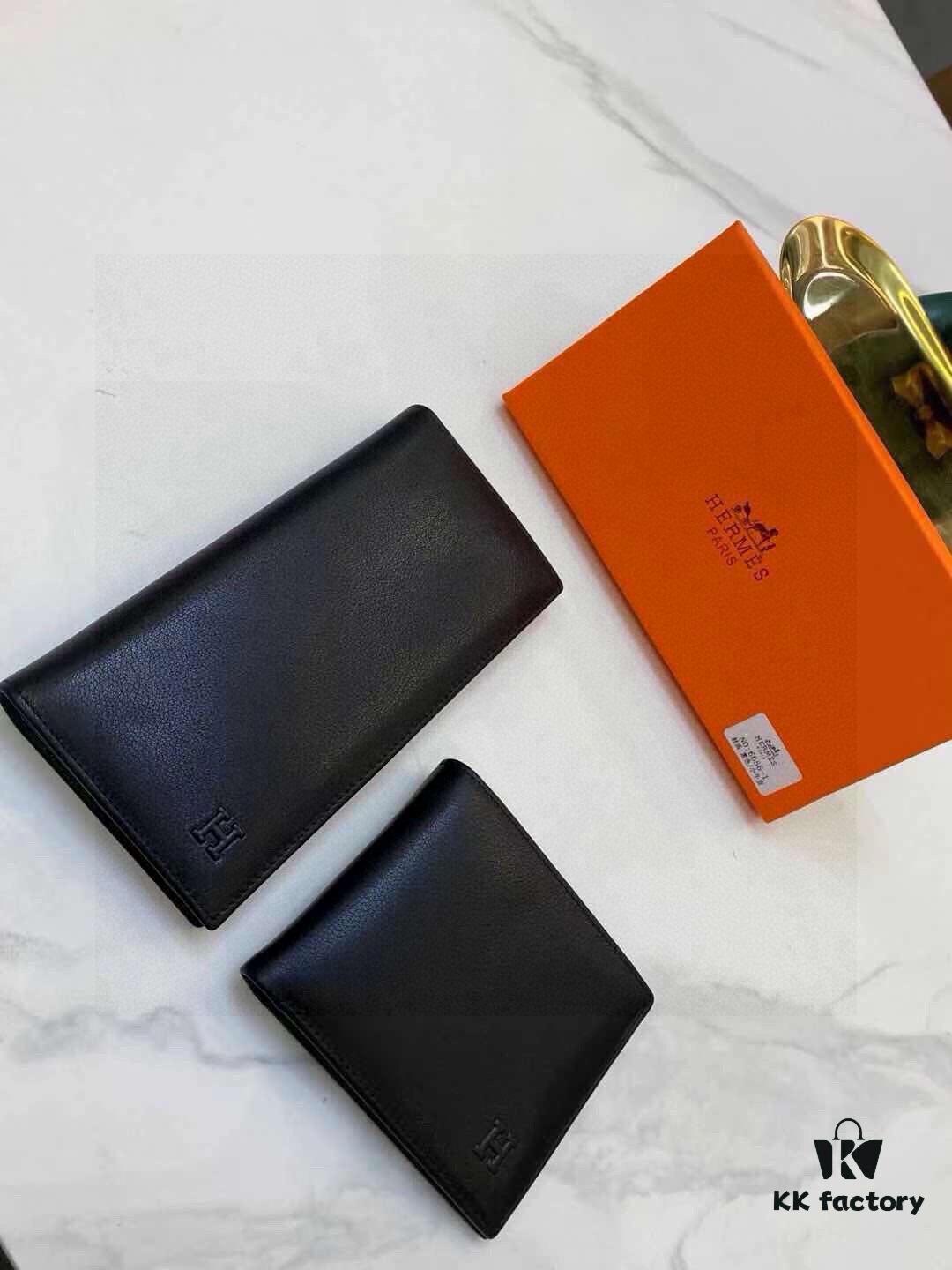 Hermes 6656 Men's Wallet and Suit Clip, Counter Bestseller, Premium Cowhide Inside and Out, Original Quality, Excellent Craftsmanship, Long and Short Styles