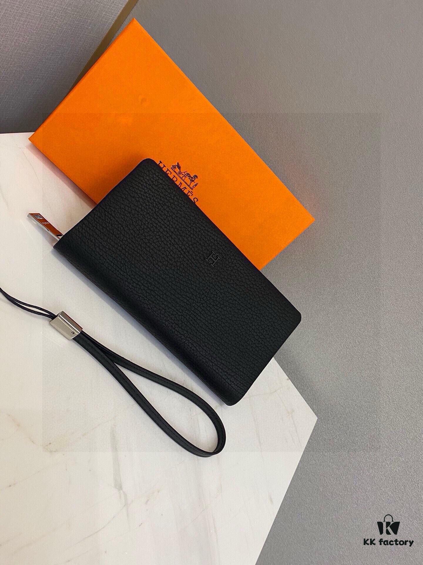 Hermes Counter Hot-Selling Men's Wallet Handbag - Top-Grade Cowhide Inside and Out, Original Quality, Perfect Cabinet, Superb