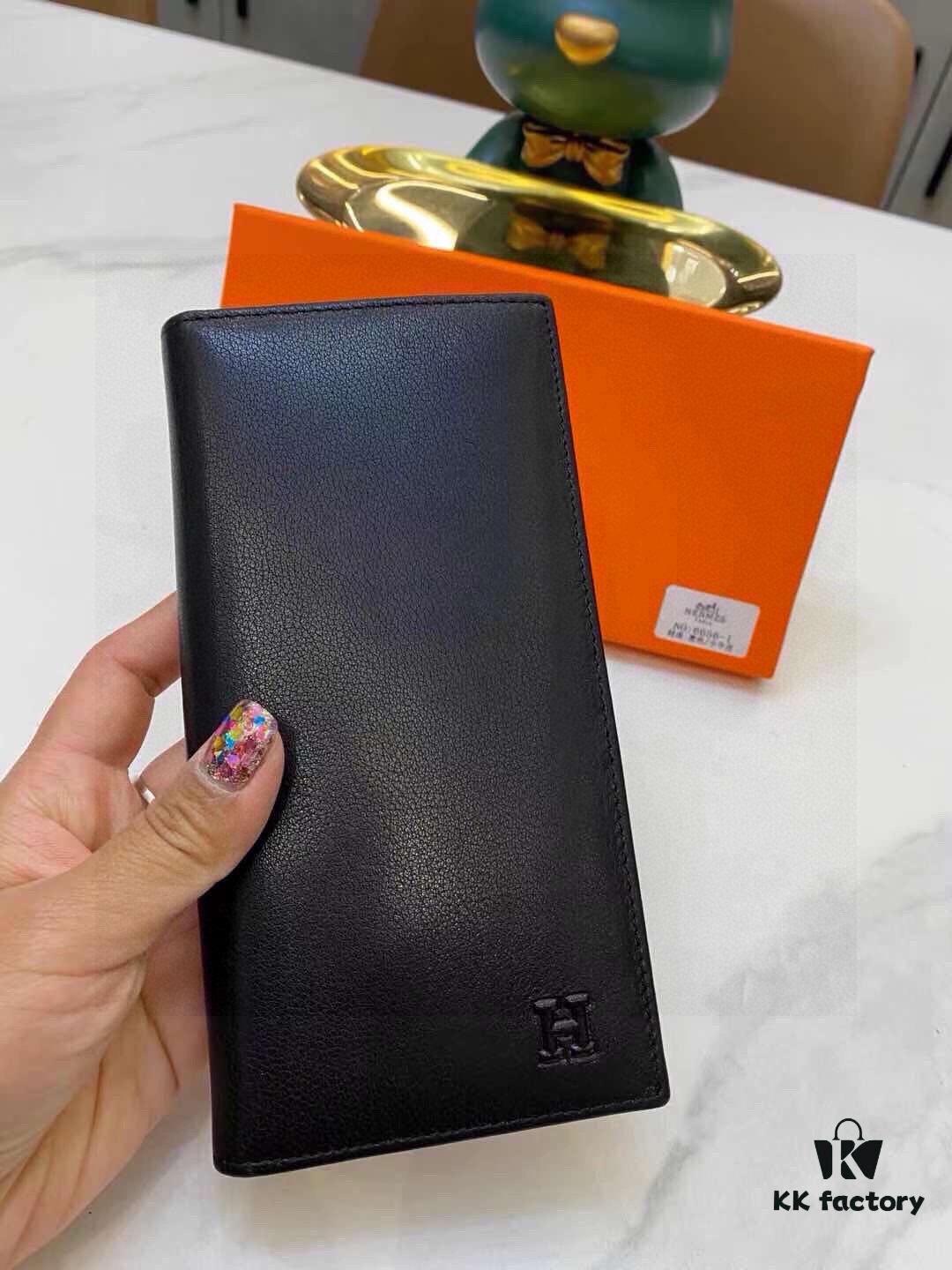 Hermes 6656 Men's Wallet and Suit Clip, Counter Bestseller, Premium Cowhide Inside and Out, Original Quality, Excellent Craftsmanship, Long and Short Styles