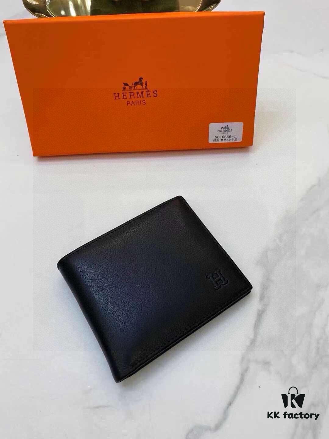 Hermes 6656 Men's Wallet and Suit Clip, Counter Bestseller, Premium Cowhide Inside and Out, Original Quality, Excellent Craftsmanship, Long and Short Styles