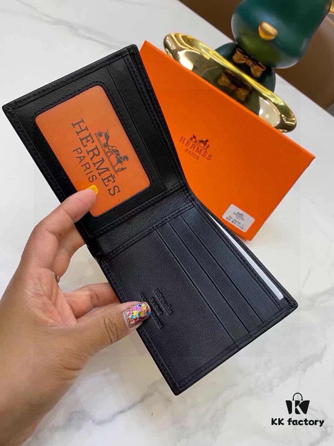 Hermes 6656 Men's Wallet and Suit Clip, Counter Bestseller, Premium Cowhide Inside and Out, Original Quality, Excellent Craftsmanship, Long and Short Styles