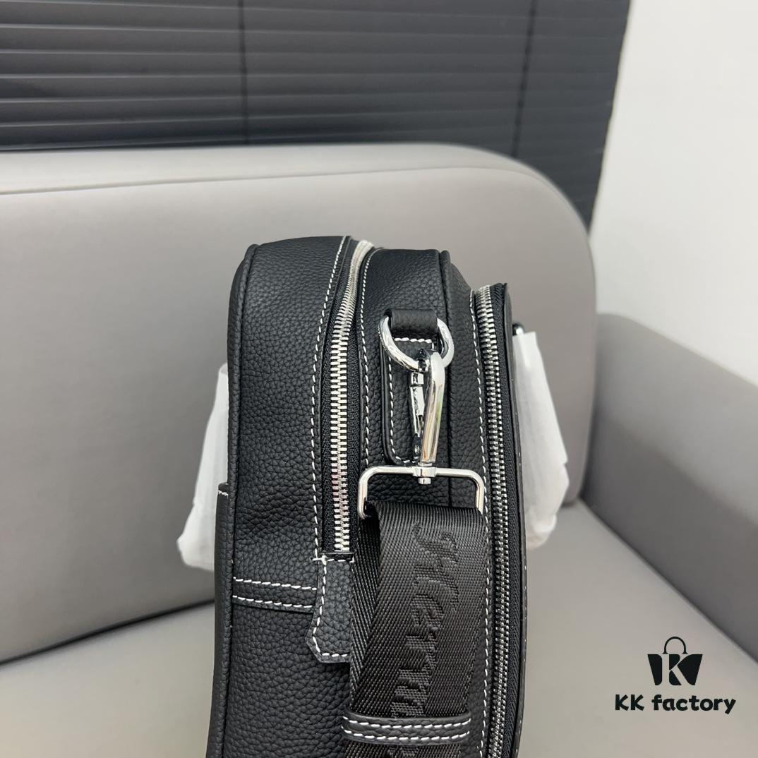 Hermès Men's Leather Briefcase Laptop Bag Crossbody Handbag with Exquisite Inlay Craftsmanship, Classic and Versatile Design