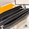 Hermès New Arrival Men's Small Clutch Wallet, Top-Grade Calfskin Leather, Black, 20x10