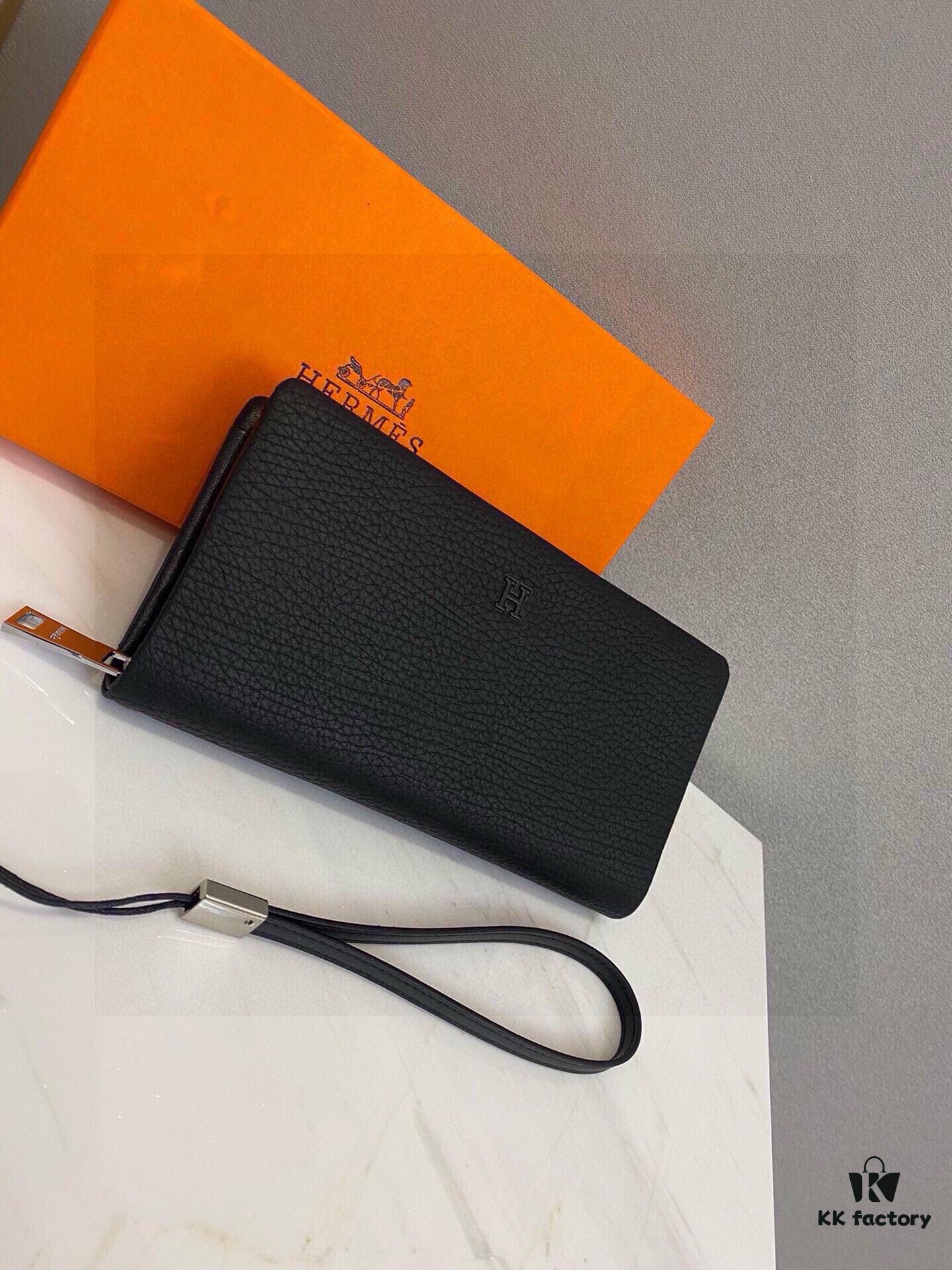 8822-05 Hermès Men's Wallet and Hand Purse, Top-Quality Cowhide Inside and Out, Original Quality, Perfect Craftsmanship