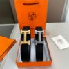 Hermes Men's Leather Belt D-29 with Full Packaging and Tote Bag